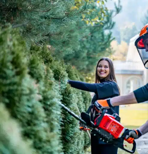 apprentis mfr en amenagement paysager utilisant une taille h
