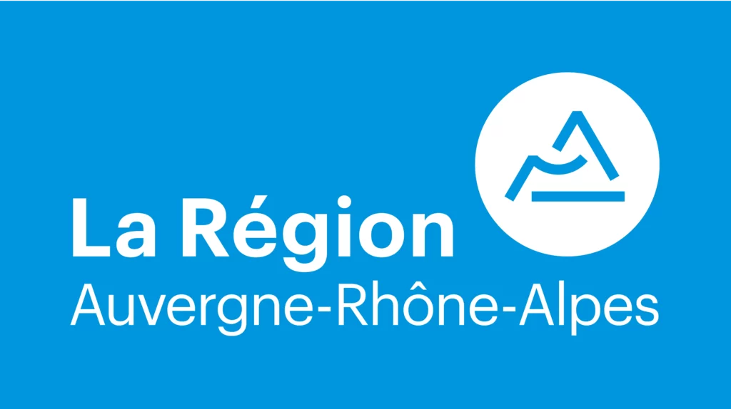 logo de la region auvergne rhone alpes avec un pictogramme d
